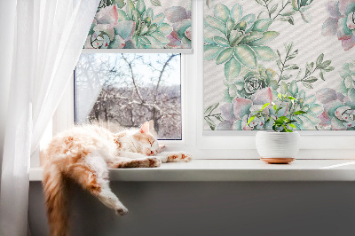 Modern roller blind Green plants