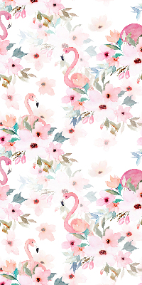 Fabric roller blind Flamingos among the flowers