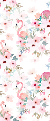 Fabric roller blind Flamingos among the flowers