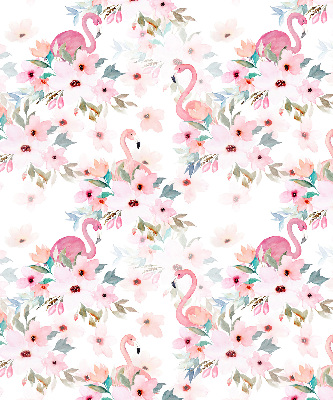 Fabric roller blind Flamingos among the flowers