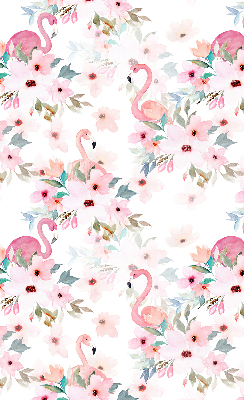 Fabric roller blind Flamingos among the flowers