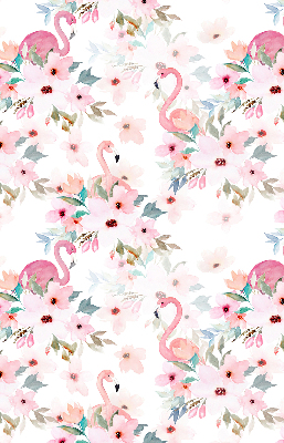 Fabric roller blind Flamingos among the flowers