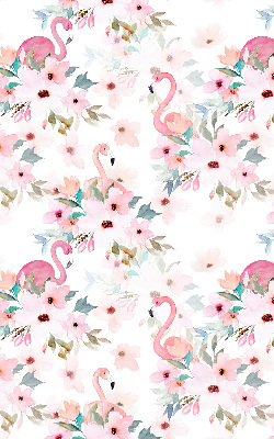Fabric roller blind Flamingos among the flowers