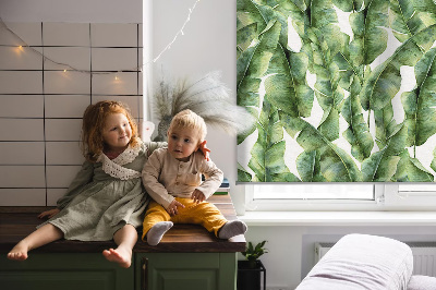 Roller blind for large window Leaves