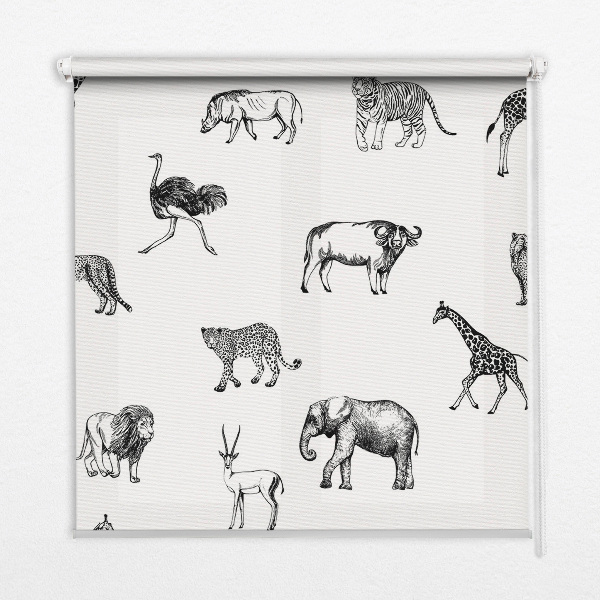 Fabric roller blind Animals