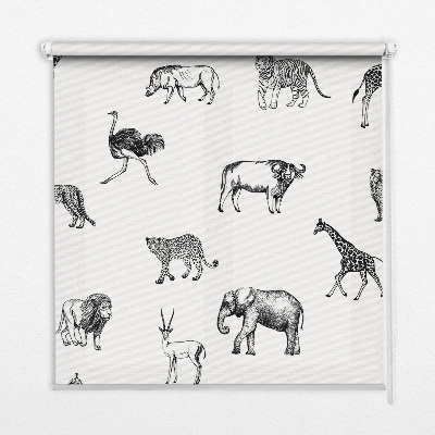 Fabric roller blind with animal print