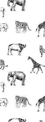 Fabric roller blind with animal print