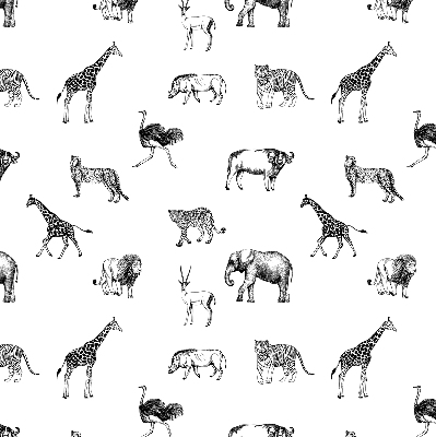 Fabric roller blind Animals