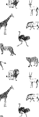 Fabric roller blind Animals