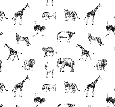 Fabric roller blind Animals