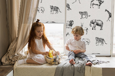 Fabric roller blind Animals
