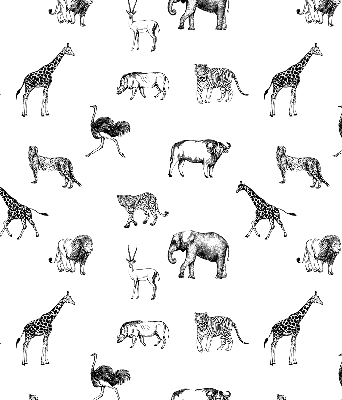 Fabric roller blind Animals