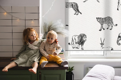 Fabric roller blind Animals