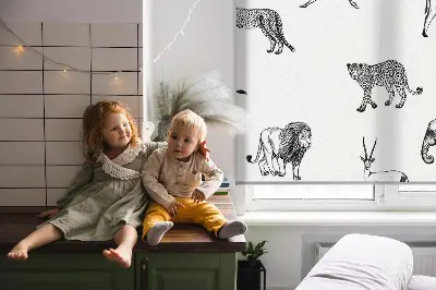 Fabric roller blind with animal print