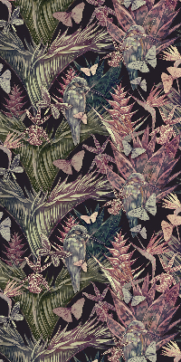 Modern roller blind Exotic plants and birds