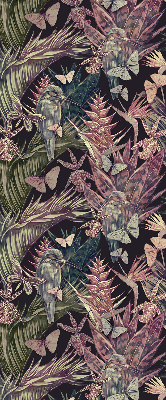 Modern roller blind Exotic plants and birds