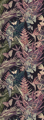 Modern roller blind with exotic plants and birds print