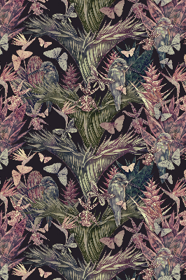 Modern roller blind Exotic plants and birds