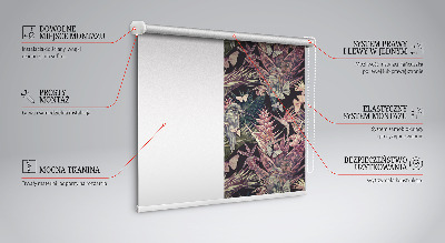 Modern roller blind Exotic plants and birds