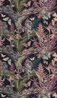 Modern roller blind Exotic plants and birds