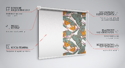 Roller blind for large window Flowers and leaves
