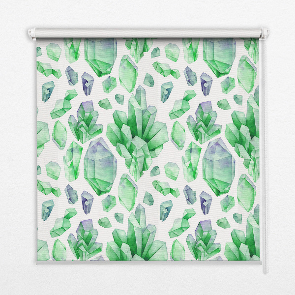 Roller blind for large window Green crystals