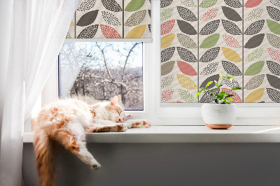 Fabric roller blind Colorful leaves