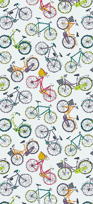 Fabric roller blind in a bicycle pattern