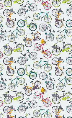 Fabric roller blind in a bicycle pattern