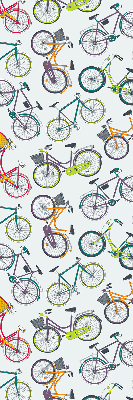 Fabric roller blind in a bicycle pattern