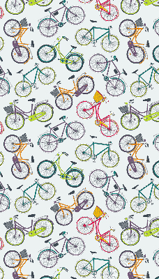 Fabric roller blind in a bicycle pattern
