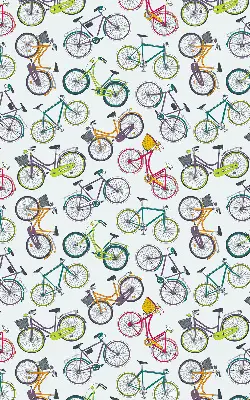 Fabric roller blind in a bicycle pattern