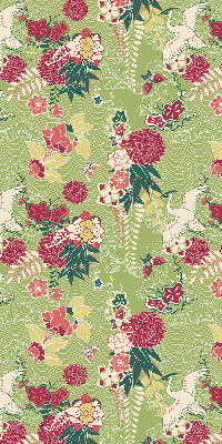 Modern roller blind Heron and plants