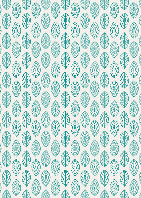 Fabric roller blind Blue leaves