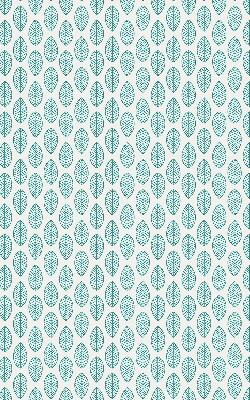 Fabric roller blind with a blue leaves pattern