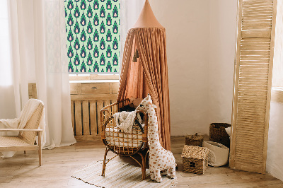 Fabric roller blind Drawn avocado