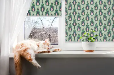 Fabric roller blind with avocado print