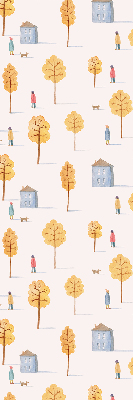 Roller blind for large window houses among the trees design