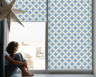 Fabric roller blind with blue stars pattern