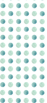 Modern roller blind with turquoise dots on a white background