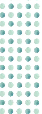 Modern roller blind with turquoise dots on a white background