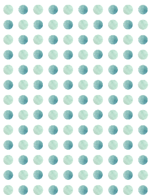 Modern roller blind Turquoise dots on a white background