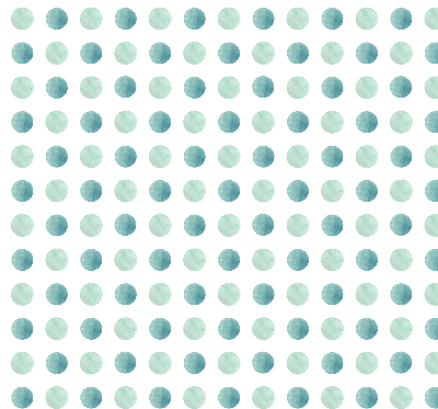 Modern roller blind Turquoise dots on a white background