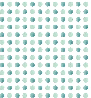 Modern roller blind with turquoise dots on a white background