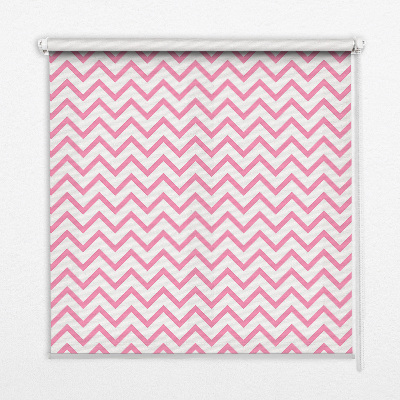 Roller blind for large window Horizontal pink zigzags