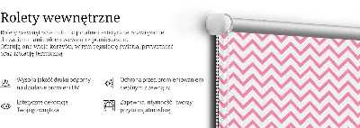 Roller blind for large window Horizontal pink zigzags