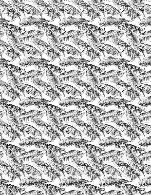 Fabric roller blind Fern leaves