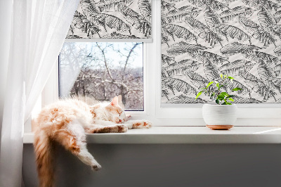 Fabric roller blind Fern leaves