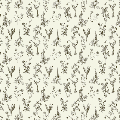 Modern roller blind drawn flowers pattern