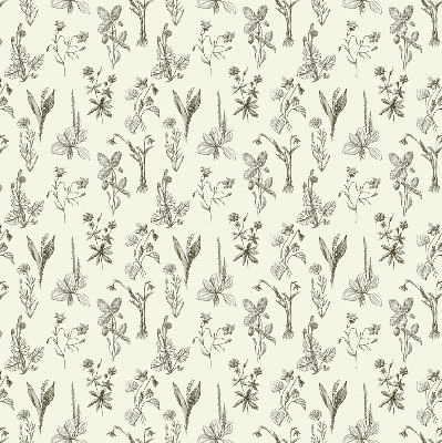 Modern roller blind Drawn flowers